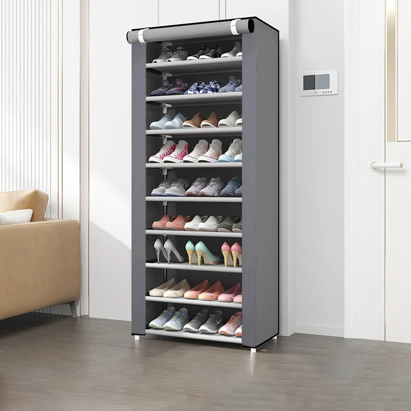 Armoire à chaussures avec housse enroulable