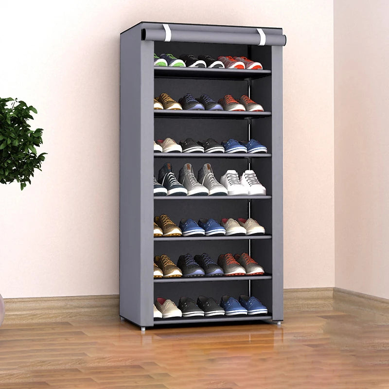 Armoire à chaussures avec housse enroulable