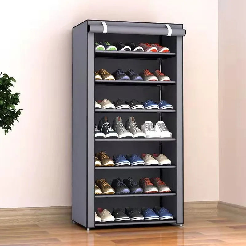 Armoire à chaussures avec housse — Rangement à plusieurs niveaux