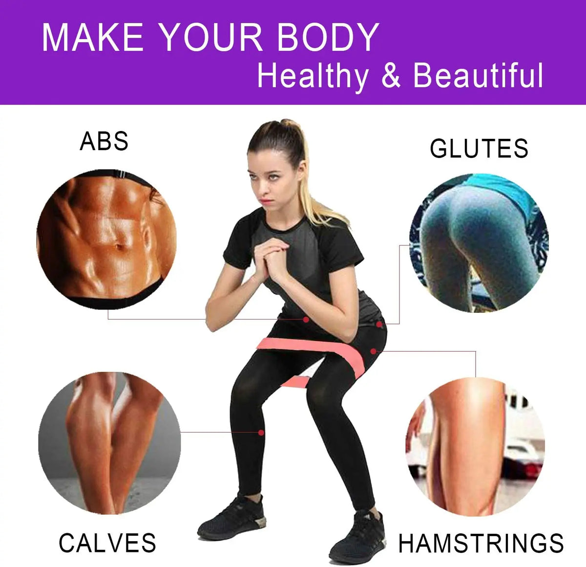 Bandes élastiques de résistance en boucle — Fitness à la maison