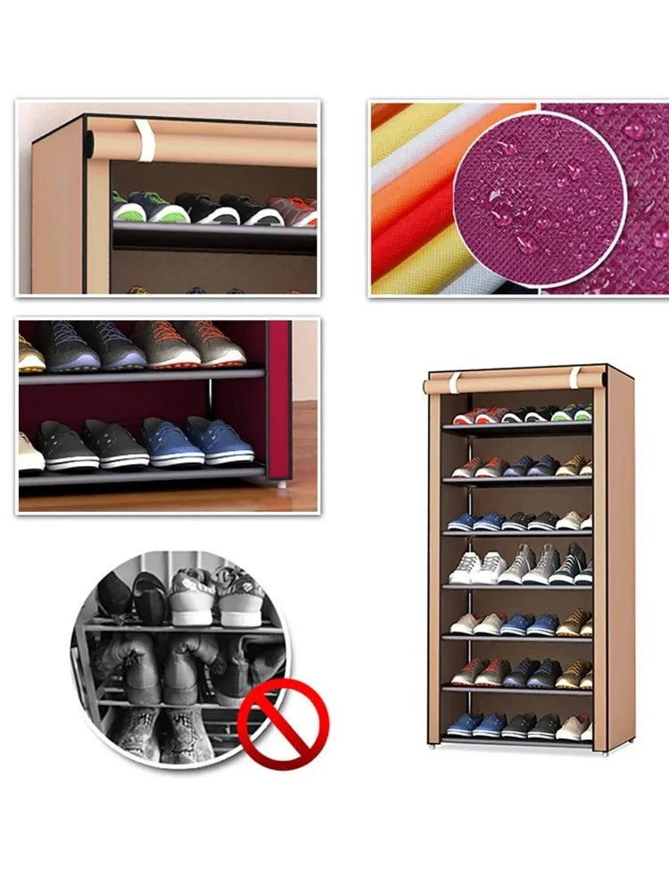 Armoire à chaussures avec housse — Rangement à plusieurs niveaux