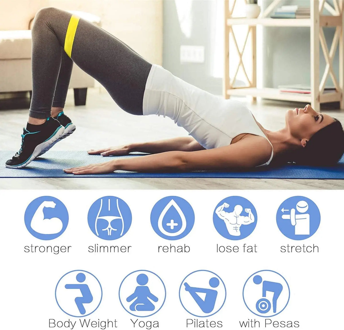 Bandes élastiques de résistance en boucle — Fitness à la maison