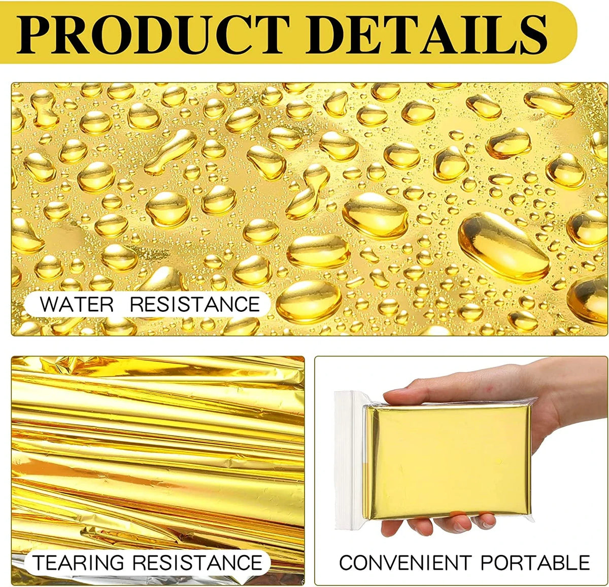 Couverture de survie thermique imperméable – couverture d’urgence