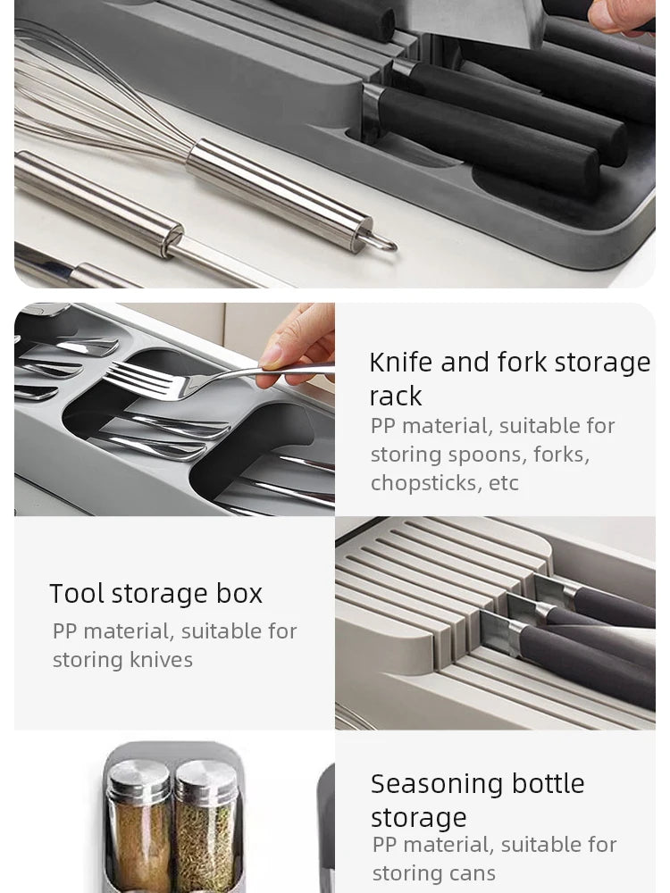 Organisateur multifonction pour tiroir – couverts et accessoires