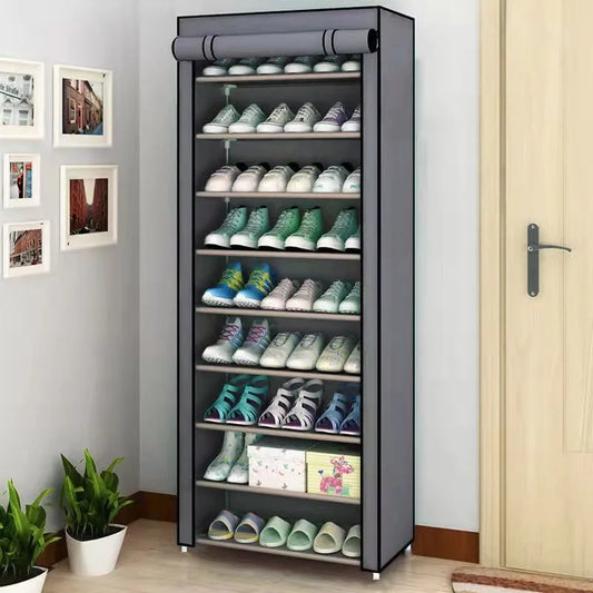 Armoire à chaussures avec housse — Rangement à plusieurs niveaux
