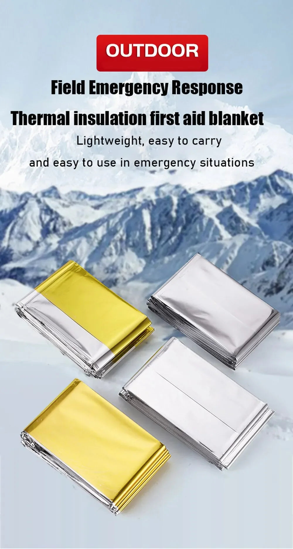 Couverture de survie thermique multifonction – poncho léger et imperméable