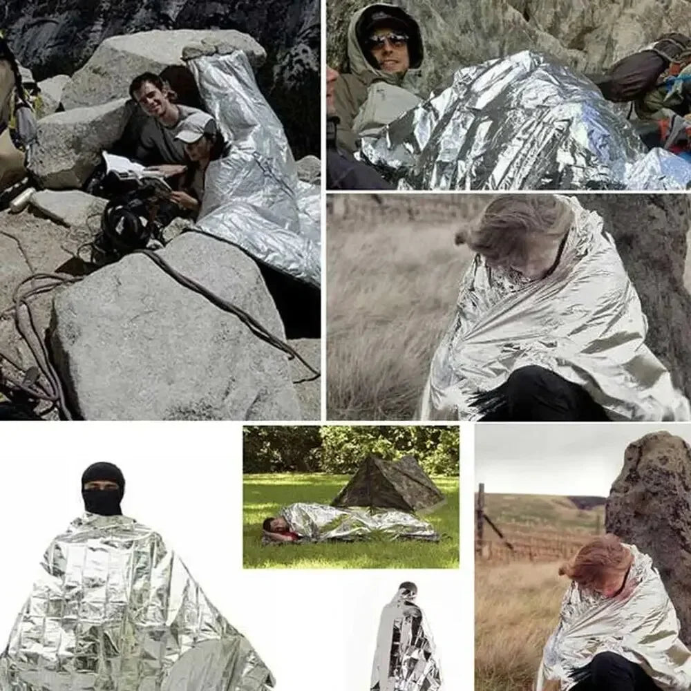 Couverture de survie thermique multifonction – poncho léger et imperméable