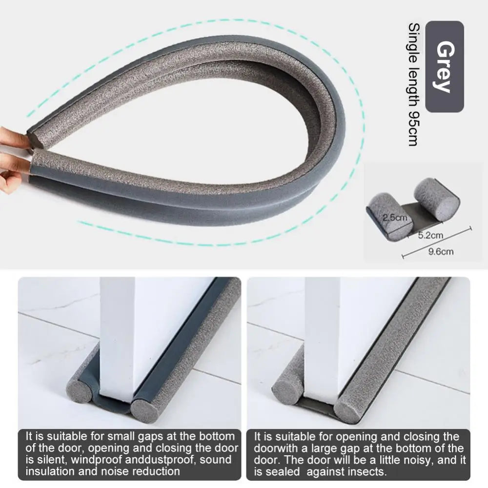 Joint coupe-froid double pour bas de porte – isolation thermique et anti-poussière