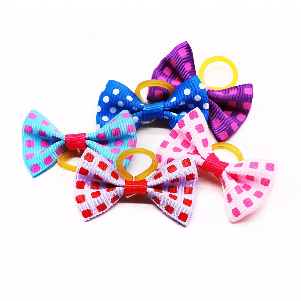 Pack of 30 bows with elastic bands for dogs