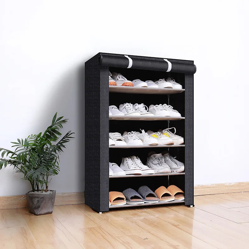 Armoire à chaussures avec housse — Rangement à plusieurs niveaux