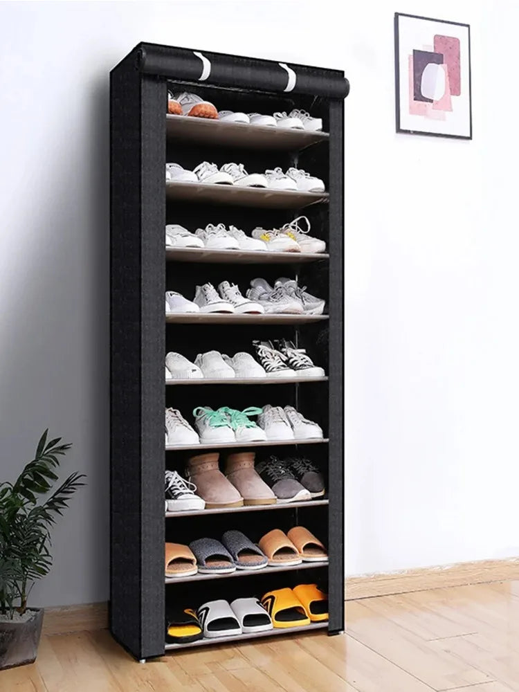 Armoire à chaussures avec housse — Rangement à plusieurs niveaux