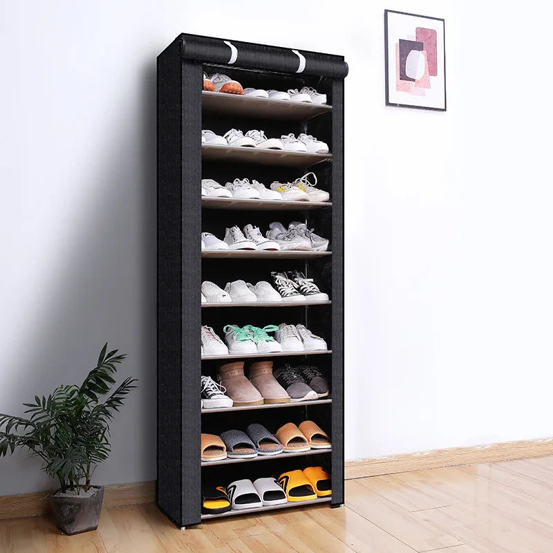 Armoire à chaussures avec housse — Rangement à plusieurs niveaux