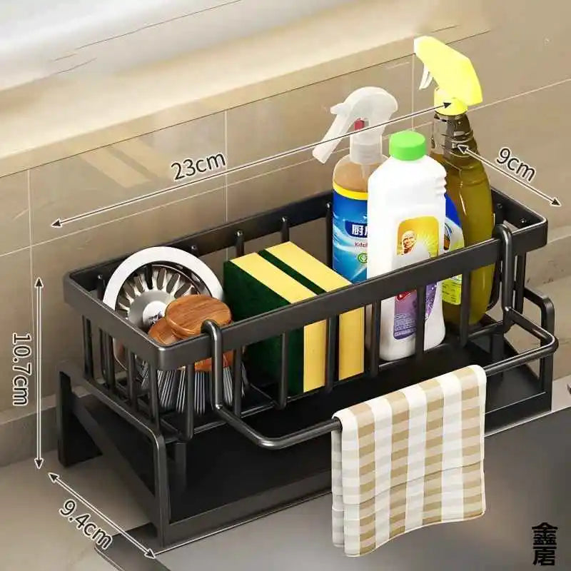 Sink caddy with drainer - faucet mounted