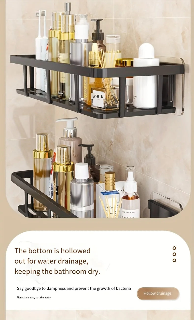 Set of 2 adhesive wall shelves – no-drill storage