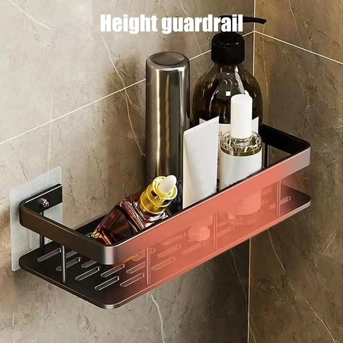 Wall-mounted corner shower caddy – no-drill storage