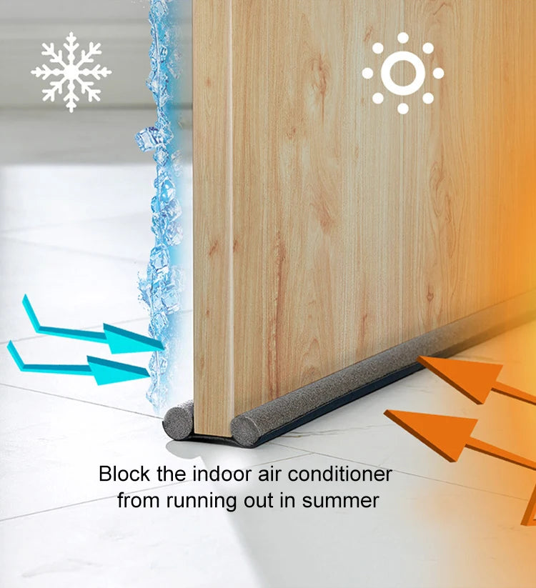 Joint coupe-froid double pour bas de porte – isolation thermique et anti-poussière