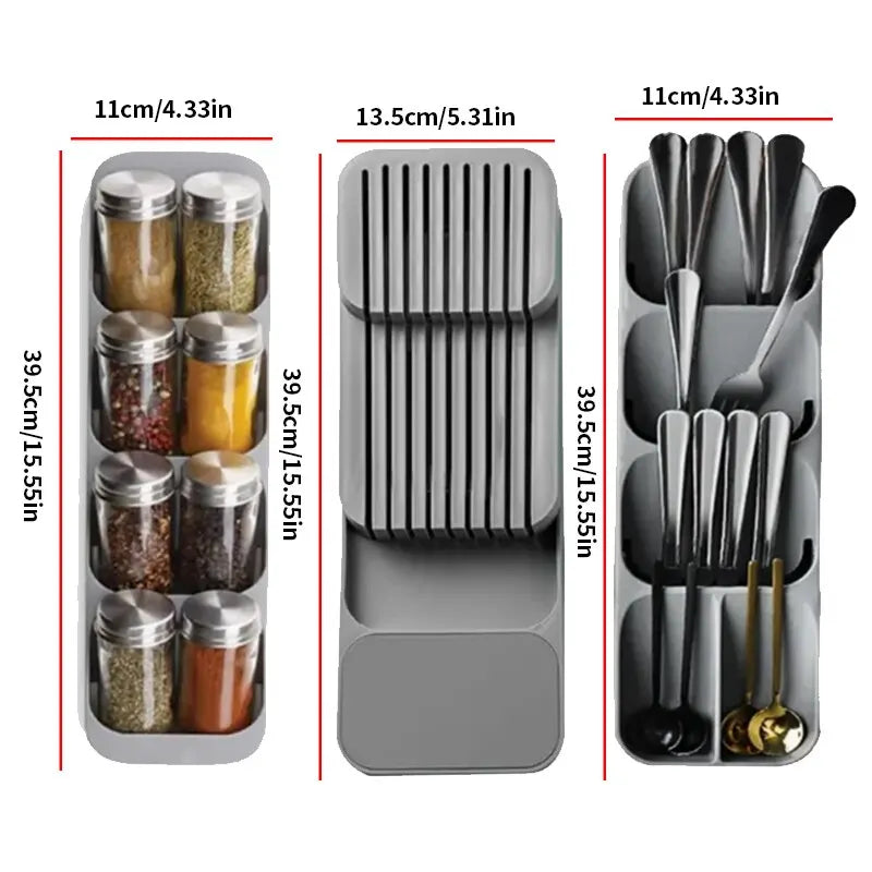Organisateur multifonction pour tiroir – couverts et accessoires