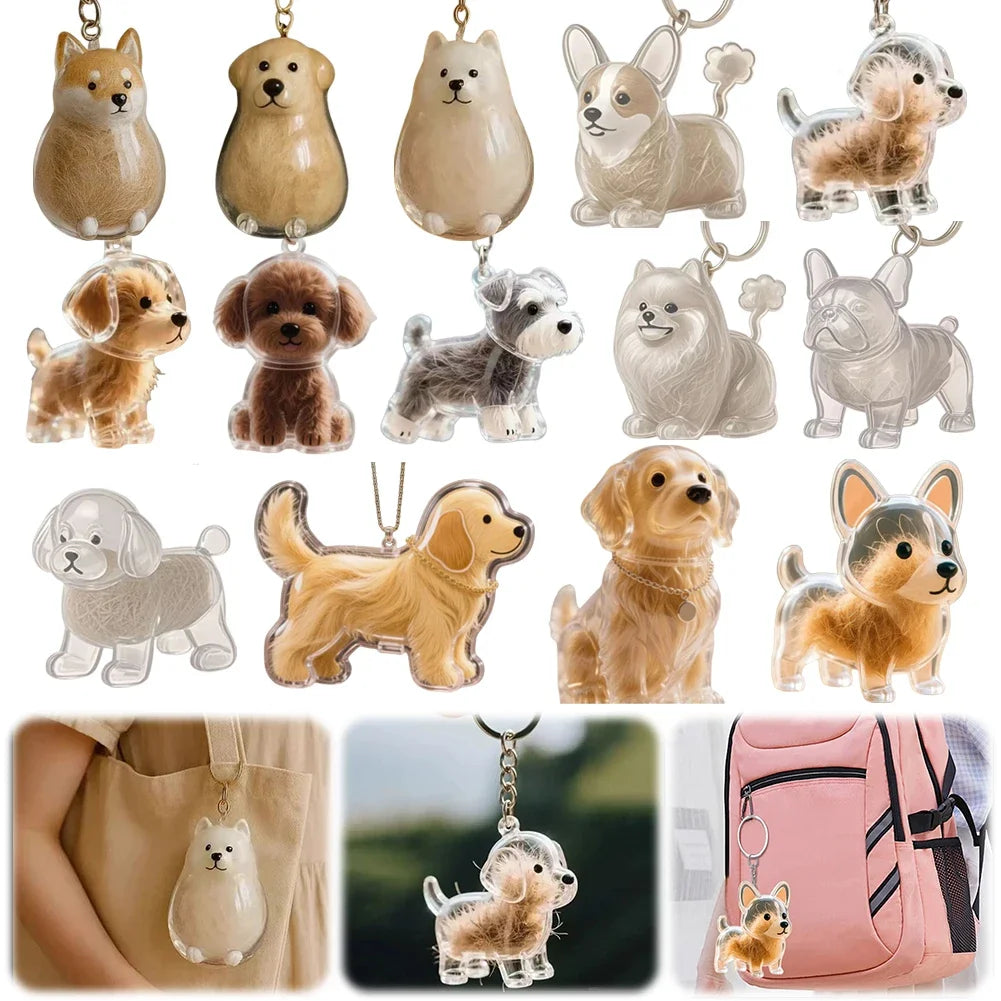 Capsule souvenir pour poils d’animaux avec porte-clés