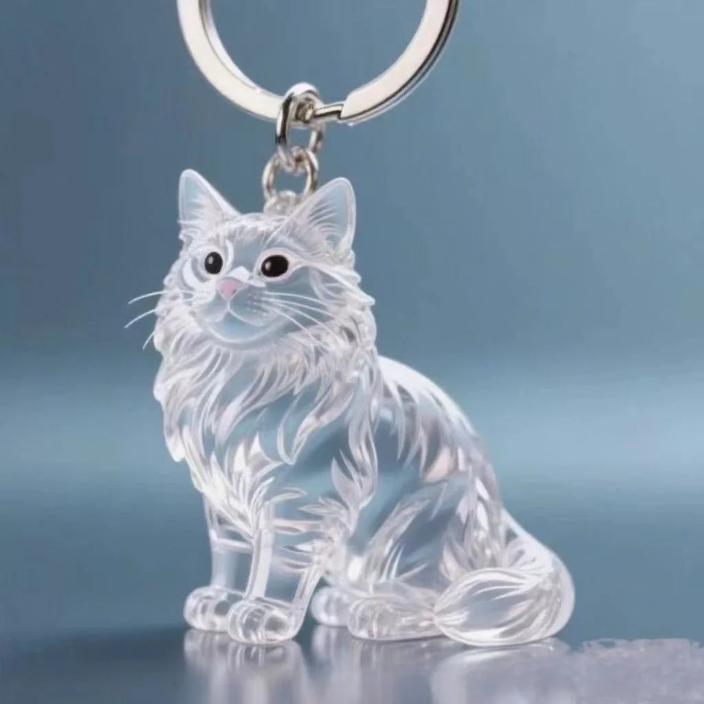 Capsule souvenir pour poils de chat avec porte-clés