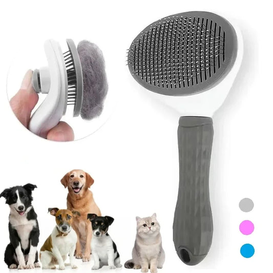 Brosse de toilettage autonettoyante pour chiens et chats
