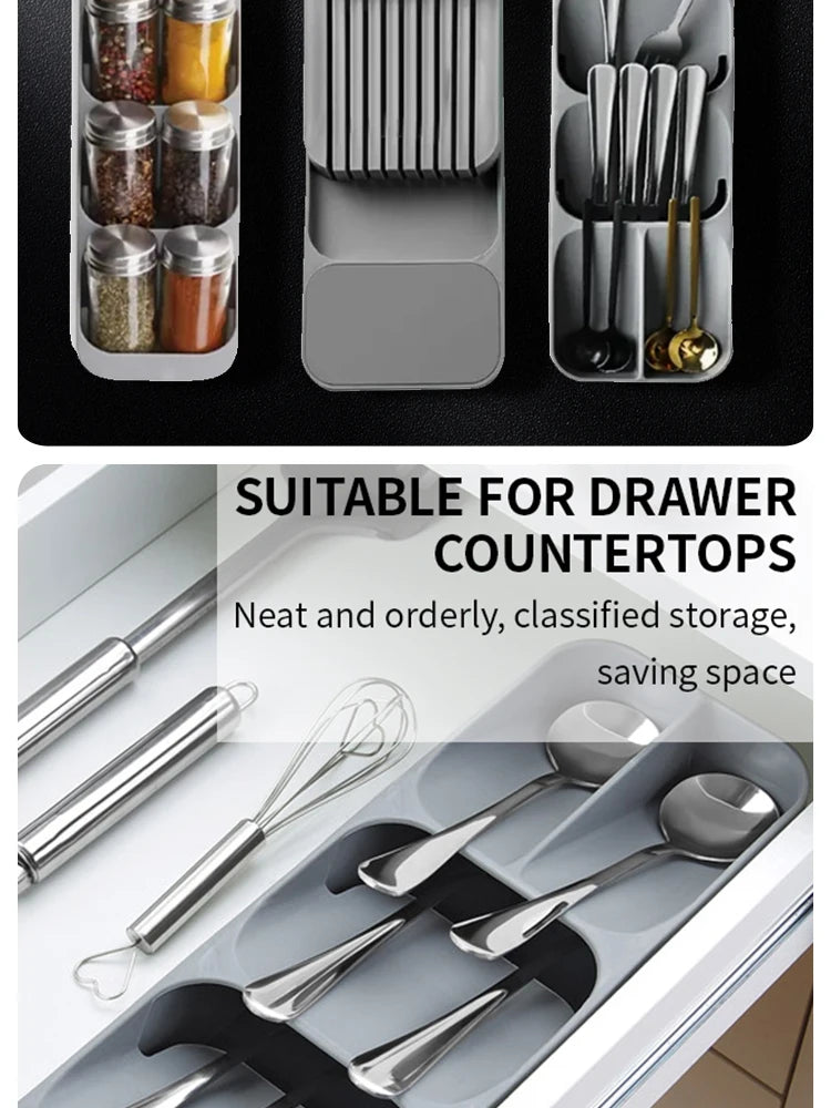 Organisateur multifonction pour tiroir – couverts et accessoires