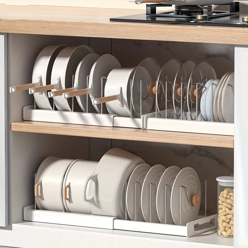 Organisateur extensible pour casseroles et couvercles