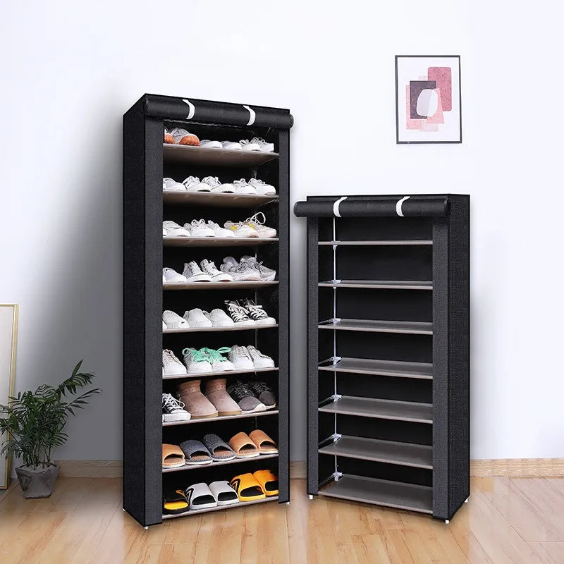 Armoire à chaussures avec housse — Rangement à plusieurs niveaux