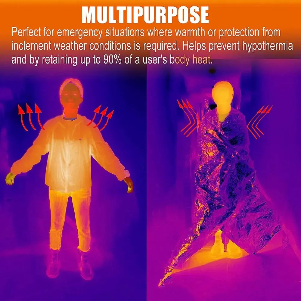 Couverture de survie thermique multifonction – poncho léger et imperméable