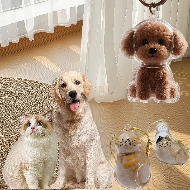 Capsule souvenir pour poils d’animaux avec porte-clés