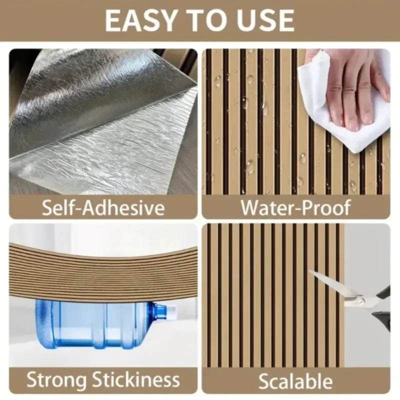 Self-adhesive wood grain wallpaper – waterproof and decorative