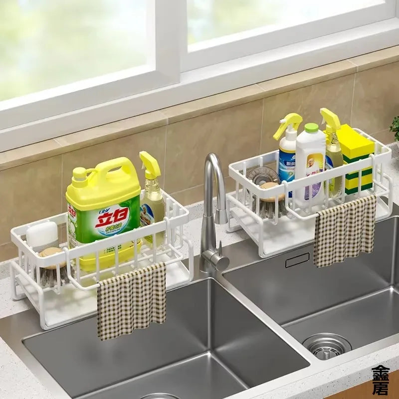 Sink caddy with drainer - faucet mounted