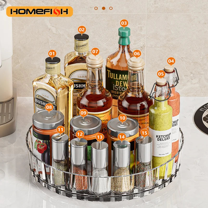 360° Rotating Countertop Organizer – Multifunctional Storage
