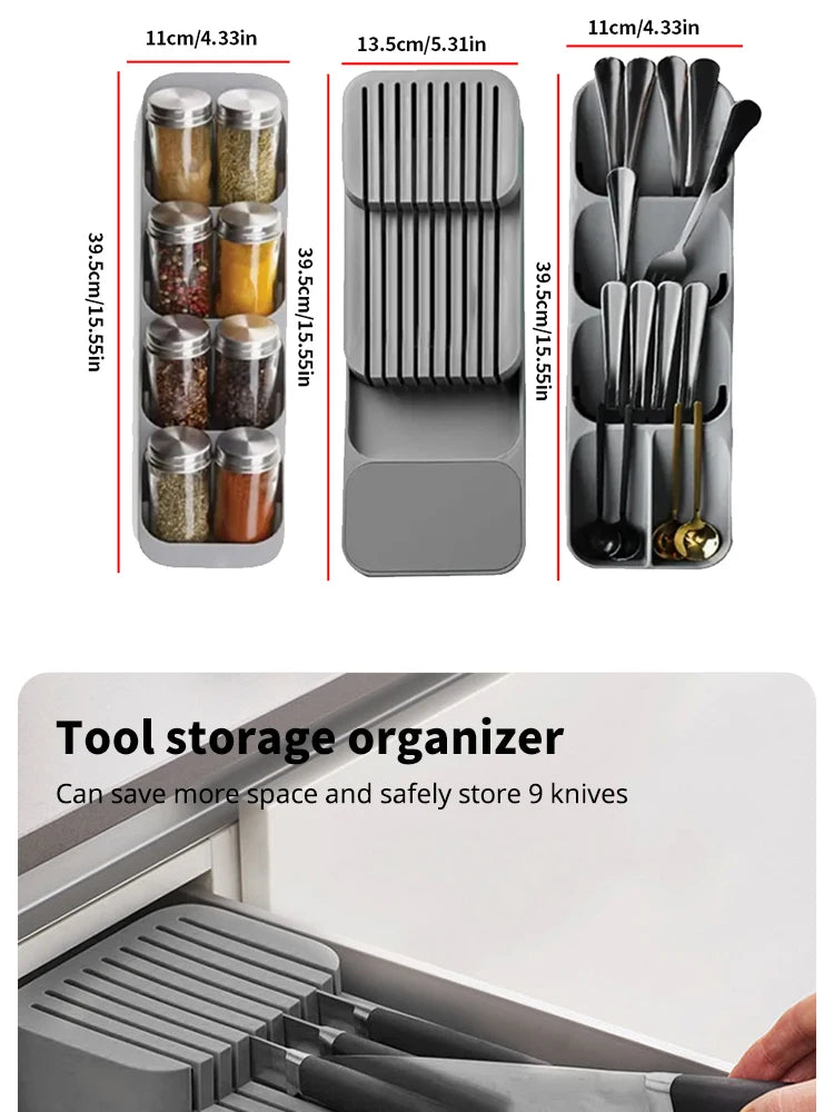 Organisateur multifonction pour tiroir – couverts et accessoires