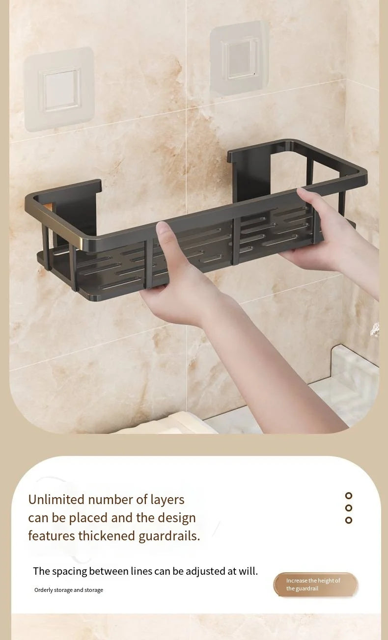 Set of 2 adhesive wall shelves – no-drill storage