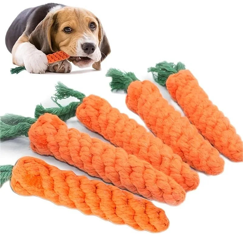 Jouet carotte en corde à mâcher pour chiens et chats