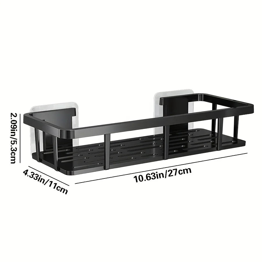 Set of 2 adhesive wall shelves – no-drill storage