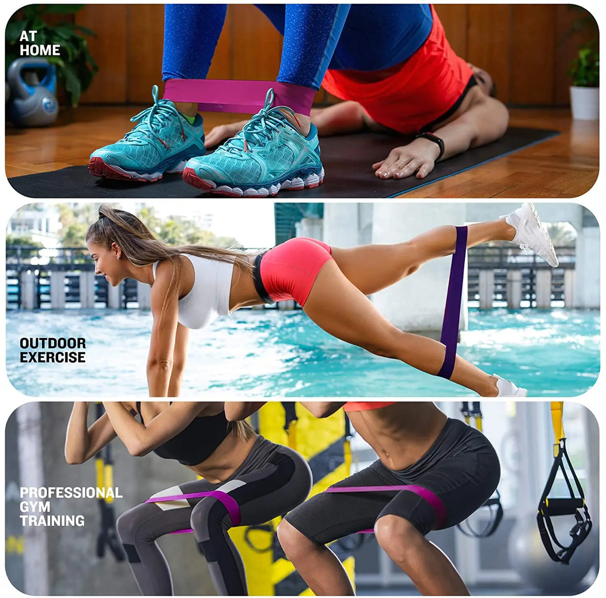 Bandes élastiques de résistance en boucle — Fitness à la maison