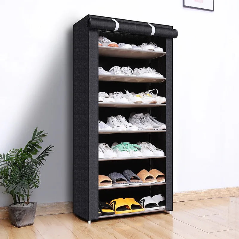 Armoire à chaussures avec housse — Rangement à plusieurs niveaux