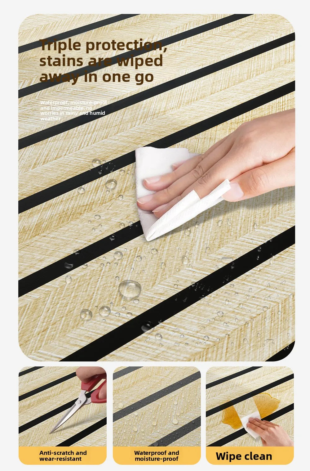 Self-adhesive wood grain wallpaper – waterproof and decorative