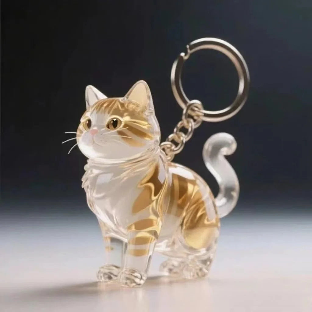 Capsule souvenir pour poils de chat avec porte-clés