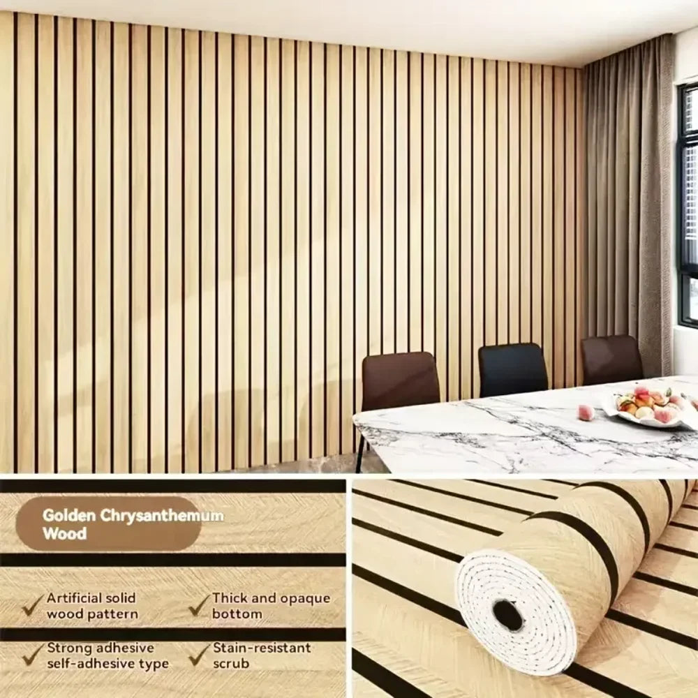 Self-adhesive wood grain wallpaper – waterproof and decorative