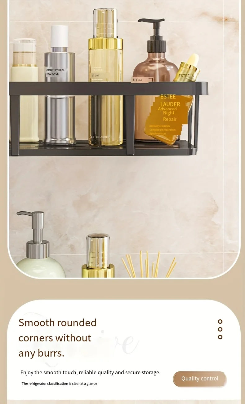 Set of 2 adhesive wall shelves – no-drill storage