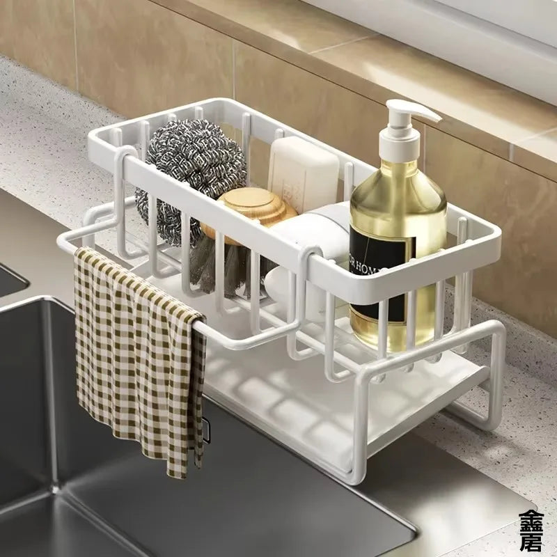 Sink caddy with drainer - faucet mounted