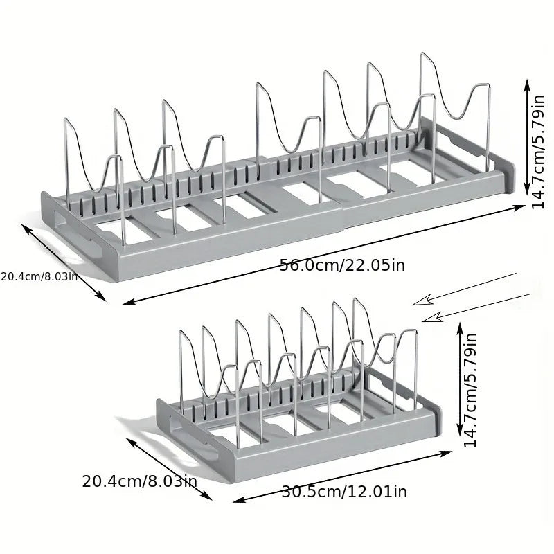 Organisateur extensible pour casseroles et couvercles