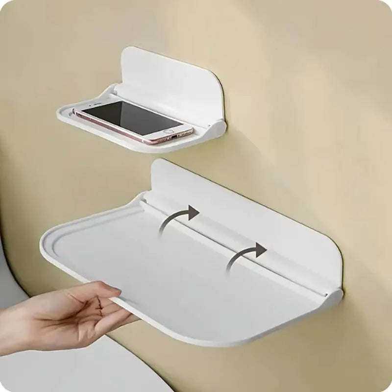 Étagère murale rabattable sans perçage – support multifonction
