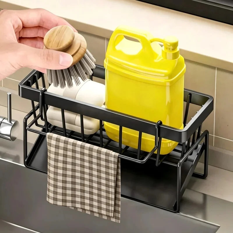 Organisateur d’évier à poser avec porte-torchon – 42 cm