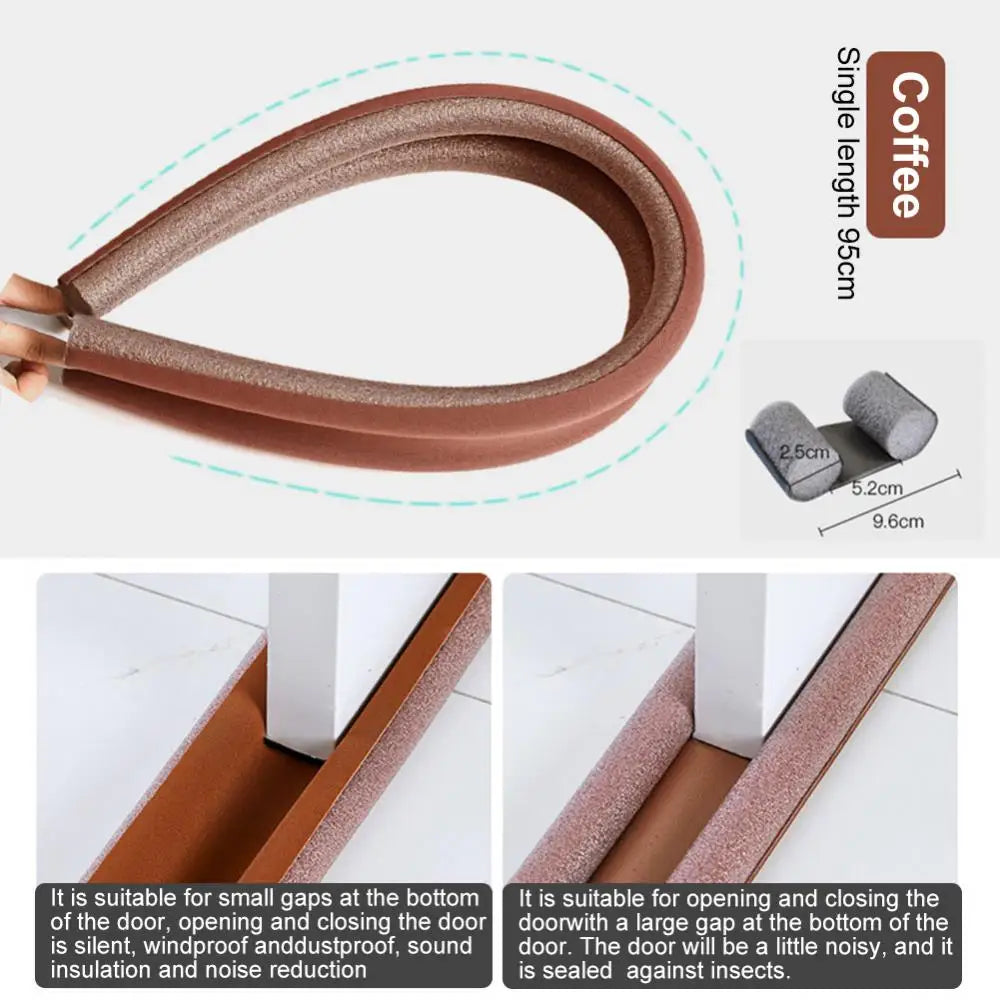 Joint coupe-froid double pour bas de porte – isolation thermique et anti-poussière