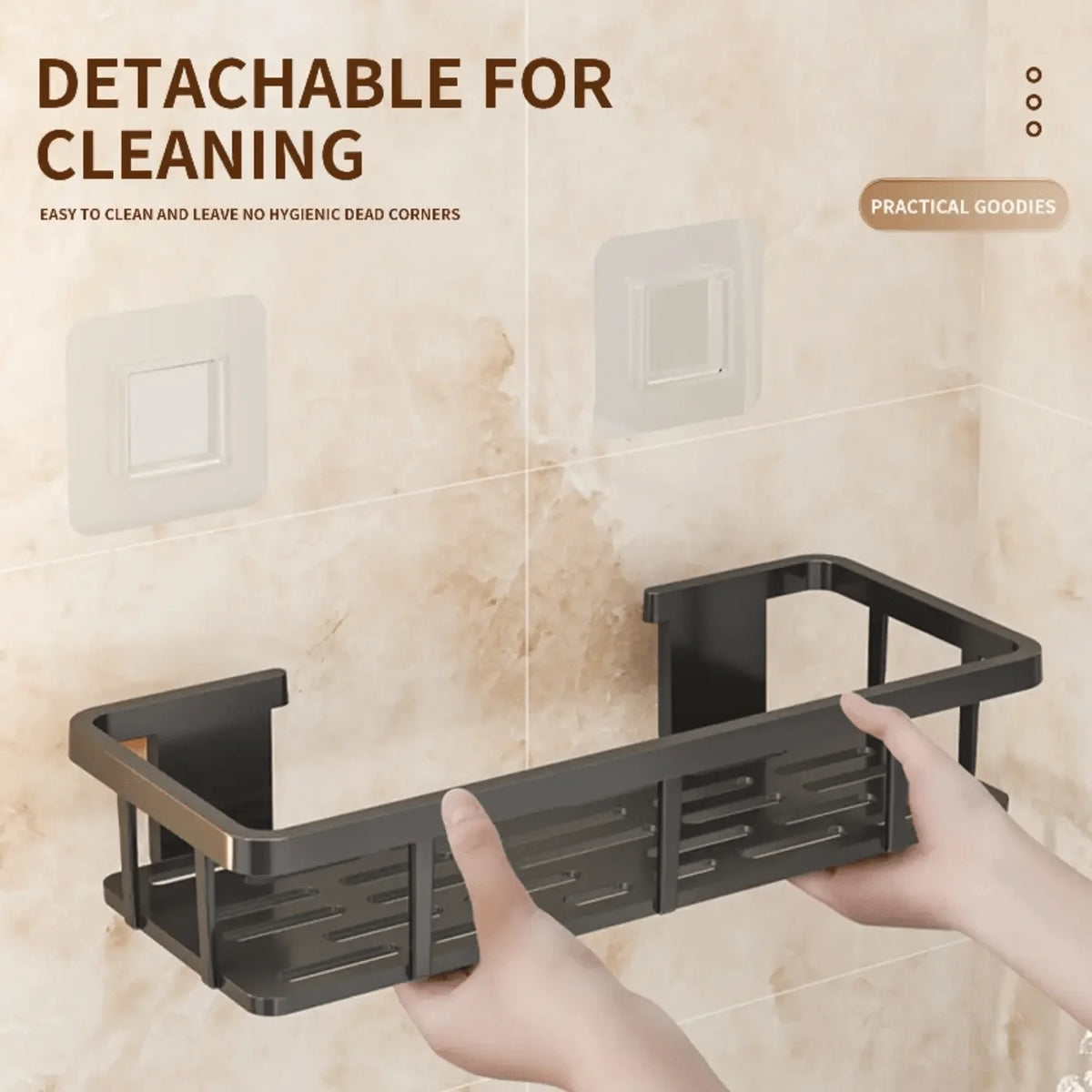 Set of 2 adhesive wall shelves – no-drill storage