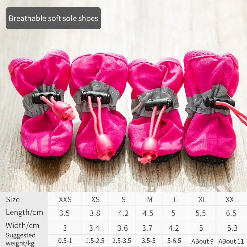 Waterproof Anti-Slip Dog Boots – 4 Pack