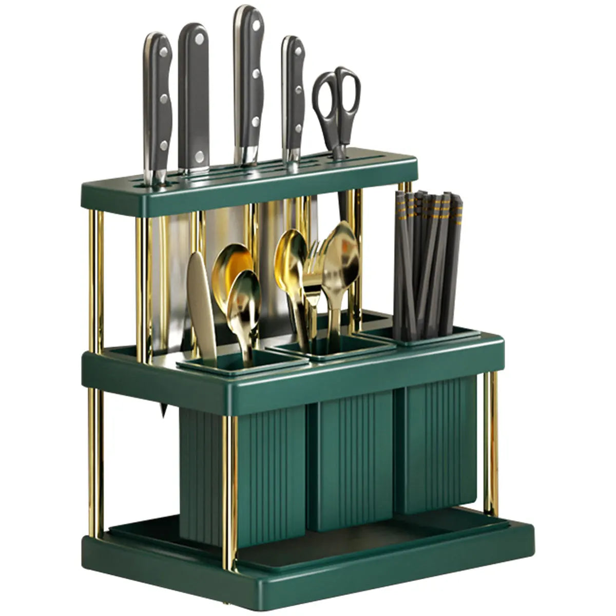 Organisateur pour couteaux et ustensiles avec égouttoir